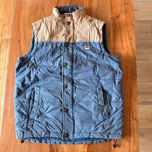 Buffalo Jackson Men's Blue/Tan Puffer Vest Size S